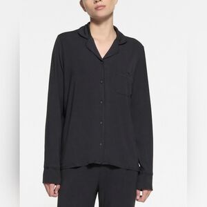 Skims Long Sleeve Sleep Top Onyx Size Small (Top Only) ST-PNS-4086